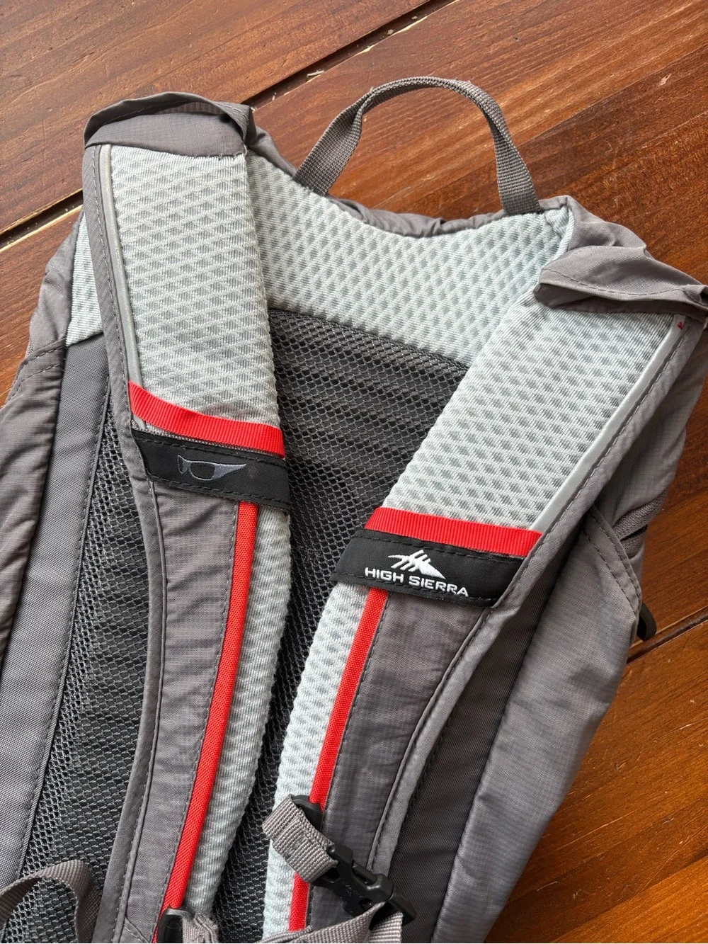 High Sierra Gray and Red Daypack Backpack
